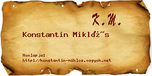 Konstantin Miklós névjegykártya